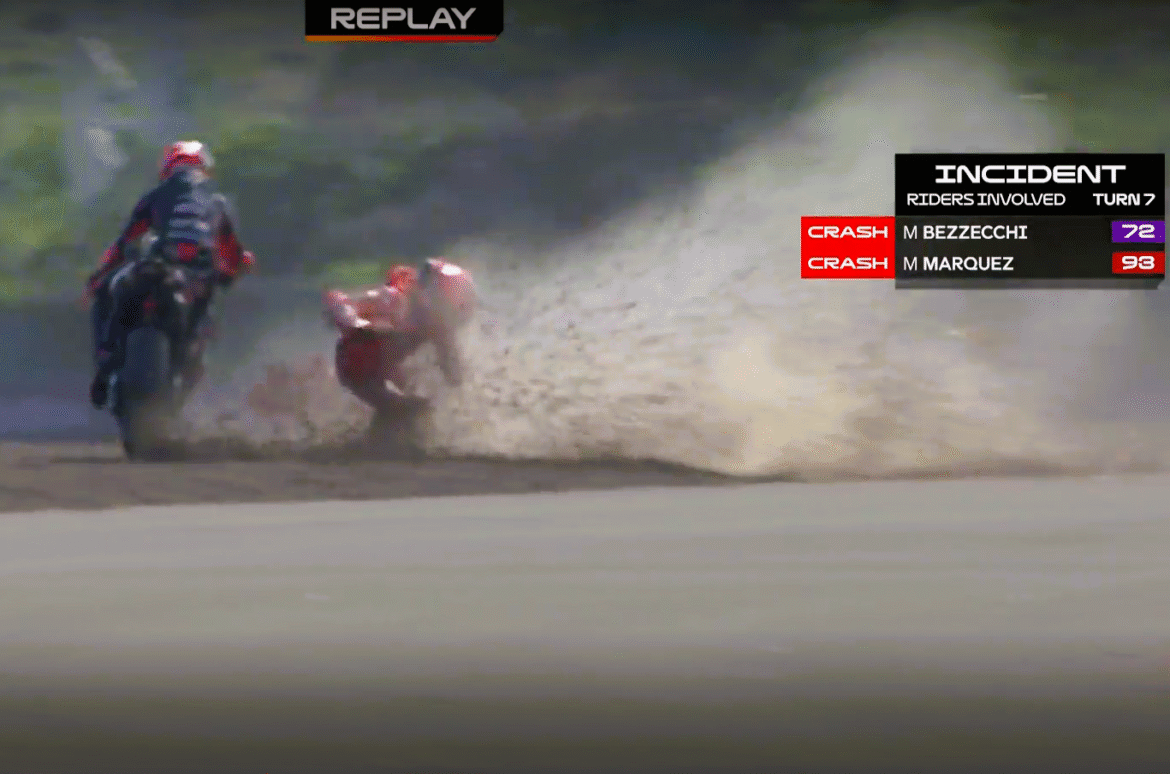 "Extremamente perigoso": A caixa de brita "provavelmente" causou a lesão de Marc Marquez.