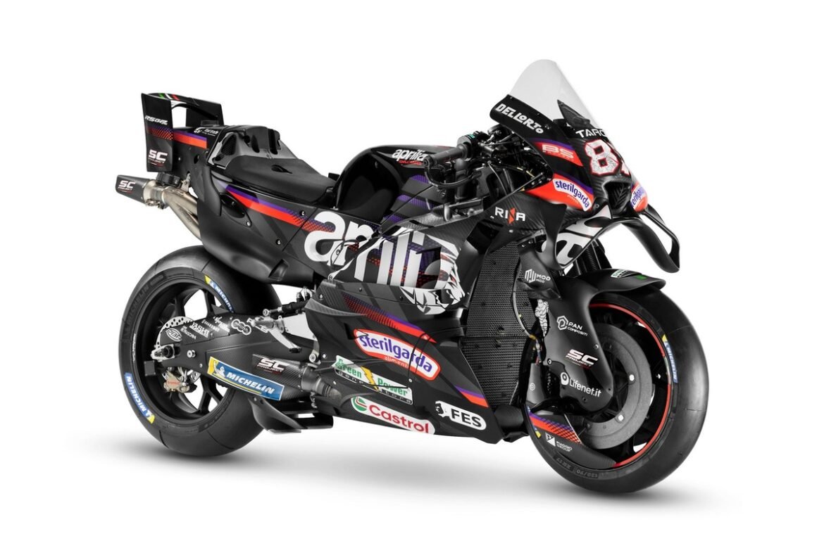 Aprilia apresenta a moto MotoGP de 2026 para Marco Bezzecchi e Jorge Martin.