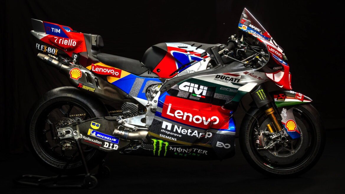 Ducati revela pintura especial do MotoGP de Mugello para Marc Marquez e Pecco Bagnaia.
