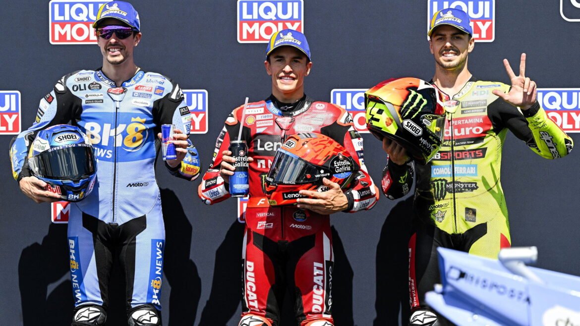 Grid de largada para a corrida Sprint da MotoGP de Sachsenring 2026 após a lesão de Marco Bezzecchi