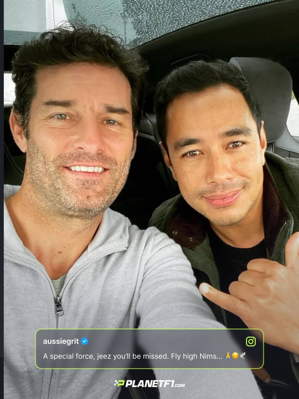 Mark Webber presta homenagens à 'força especial' após notícias devastadoras