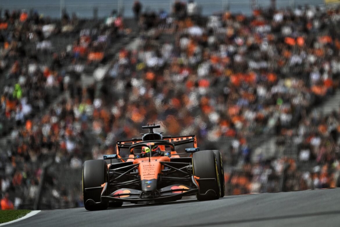 McLaren se aproxima da pole position para a corrida Sprint com Norris.
